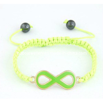 Enamel Lucky 8 Braided Bracelet (XBL12933)